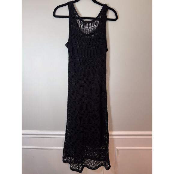 Theory Lace St Midi Dress Womens Medium Jet Black Tissage New MSRP $395 - Picture 4 of 16